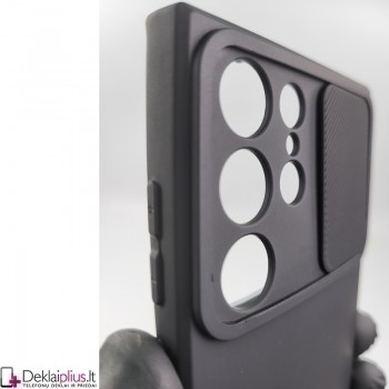 Švelnus guminis dėklas su kameros apsauga - juodas (Samsung S22 Ultra)